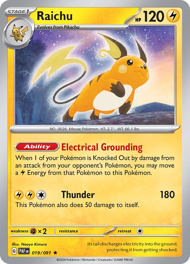 Raichu (019/091) [Scarlet & Violet: Paldean Fates] | Arkham Games and Comics