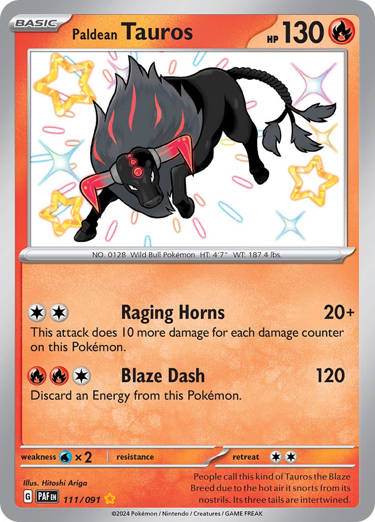 Paldean Tauros (111/091) [Scarlet & Violet: Paldean Fates] | Arkham Games and Comics