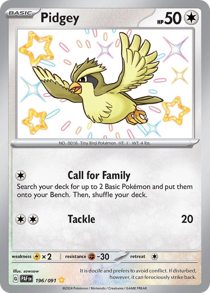 Pidgey (196/091) [Scarlet & Violet: Paldean Fates] | Arkham Games and Comics