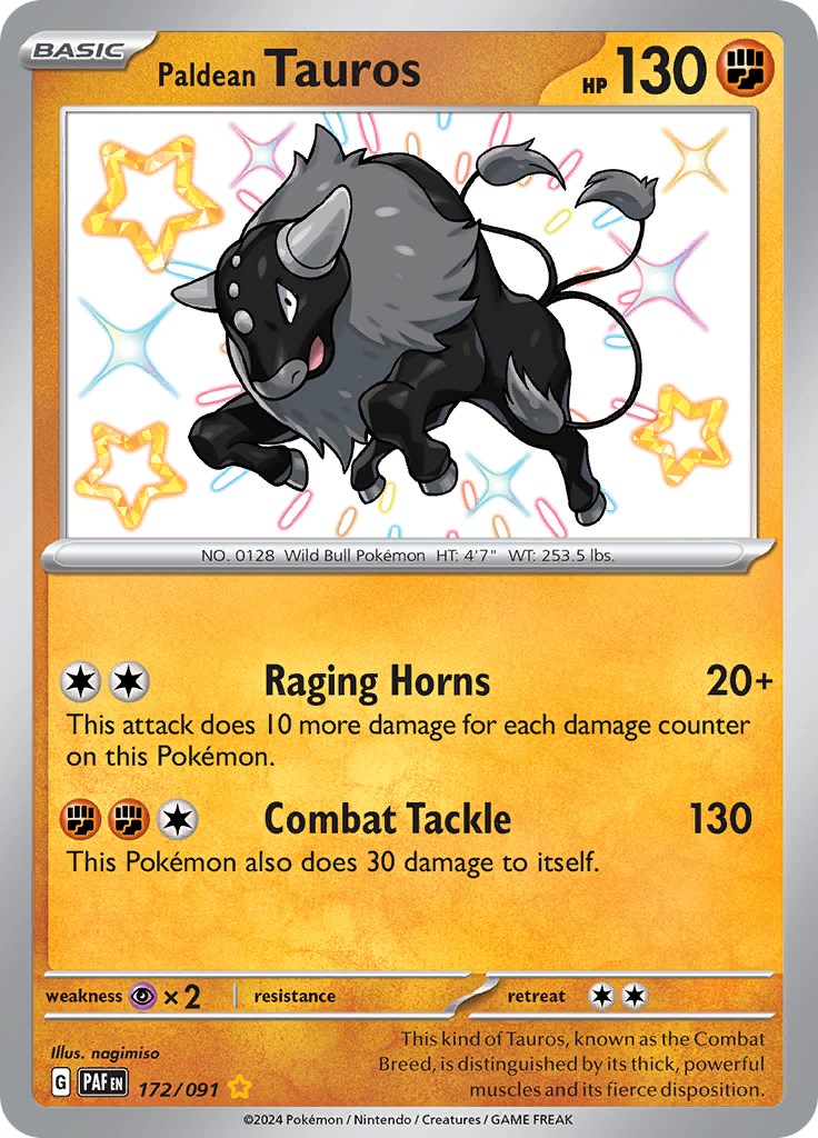 Paldean Tauros (172/091) [Scarlet & Violet: Paldean Fates] | Arkham Games and Comics