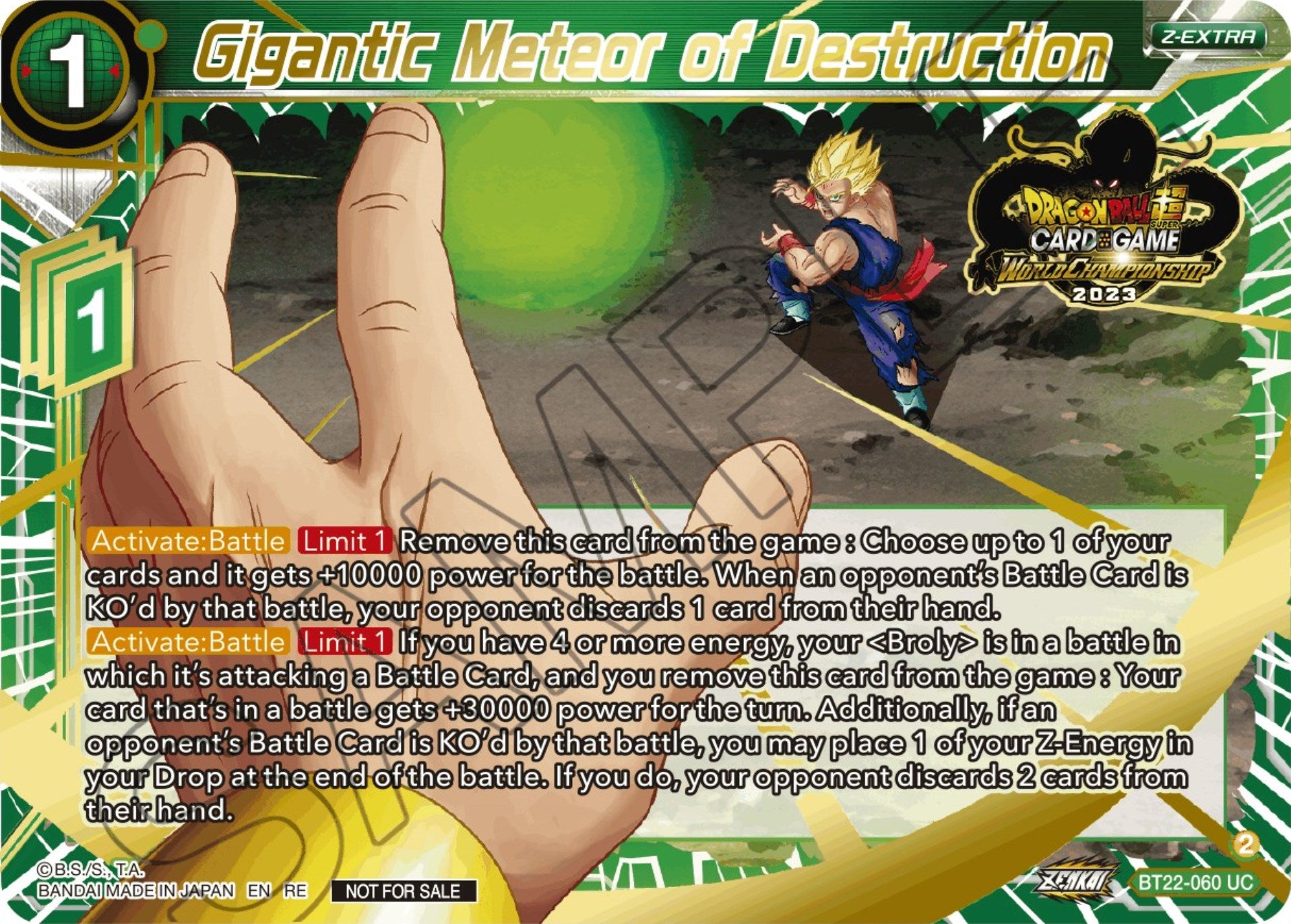 Gigantic Meteor of Destruction (2023 World Championship Z-Extra Card Set) (BT22-060) [Tournament Promotion Cards] | Arkham Games and Comics