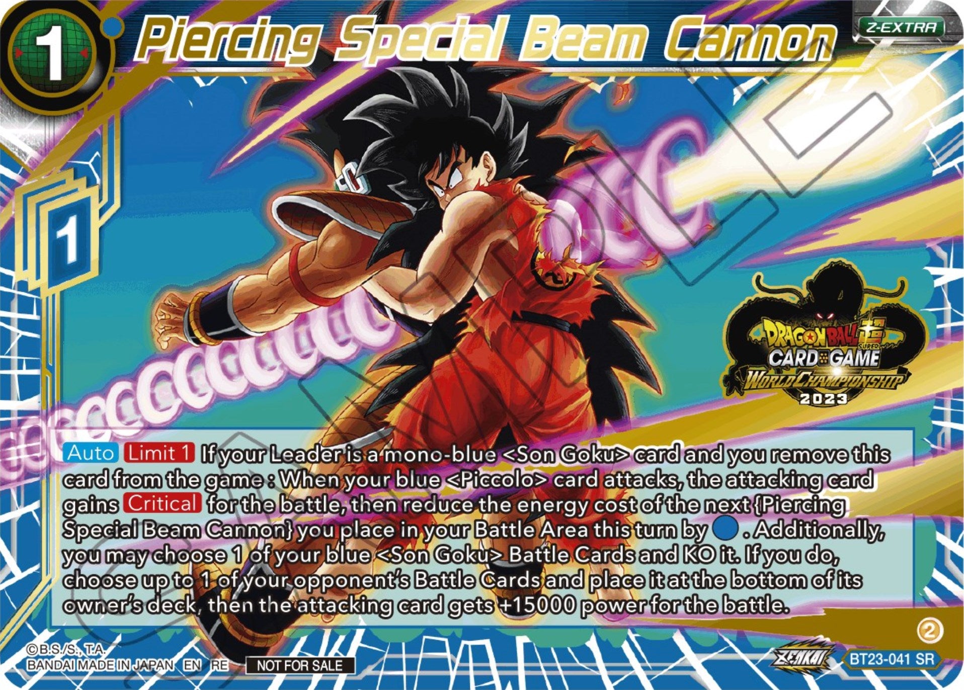 Piercing Special Beam Cannon (2023 World Championship Z-Extra Card Set) (BT23-041) [Tournament Promotion Cards] | Arkham Games and Comics