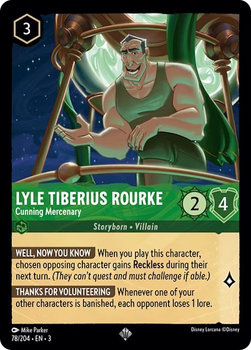 Lyle Tiberius Rourke - Cunning Mercenary (78/204) [Into the Inklands] | Arkham Games and Comics