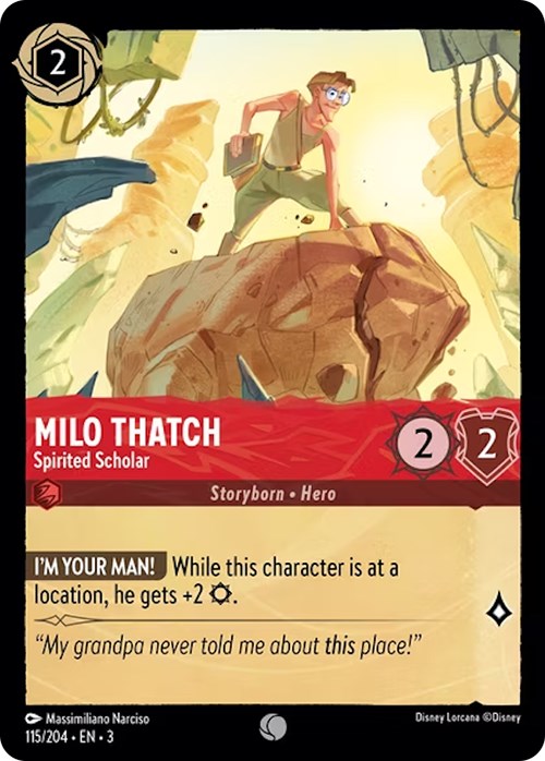 Milo Thatch - Spirited Scholar (115/204) [Into the Inklands] | Arkham Games and Comics