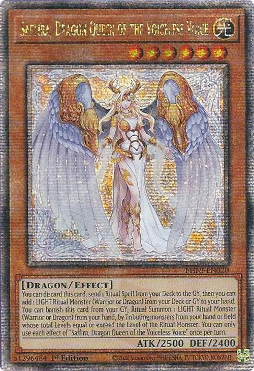 Saffira, Dragon Queen of the Voiceless Voice [PHNI-EN020] Quarter Century Secret Rare | Arkham Games and Comics