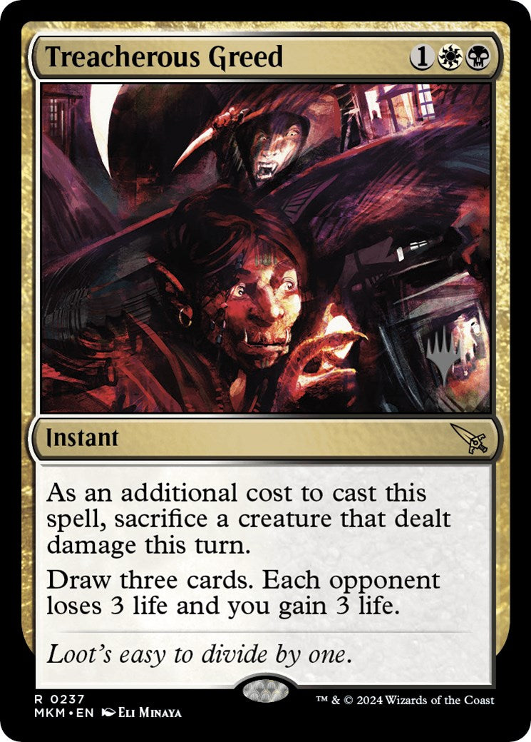 Treacherous Greed (Promo Pack) [Murders at Karlov Manor Promos] | Arkham Games and Comics