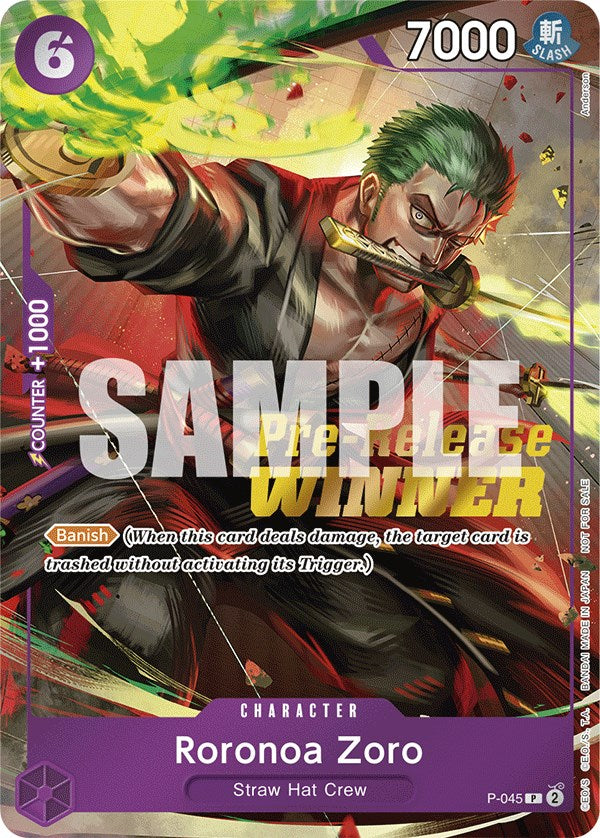 Roronoa Zoro (OP-06 Pre-Release Tournament) [Winner] [One Piece Promotion Cards] | Arkham Games and Comics