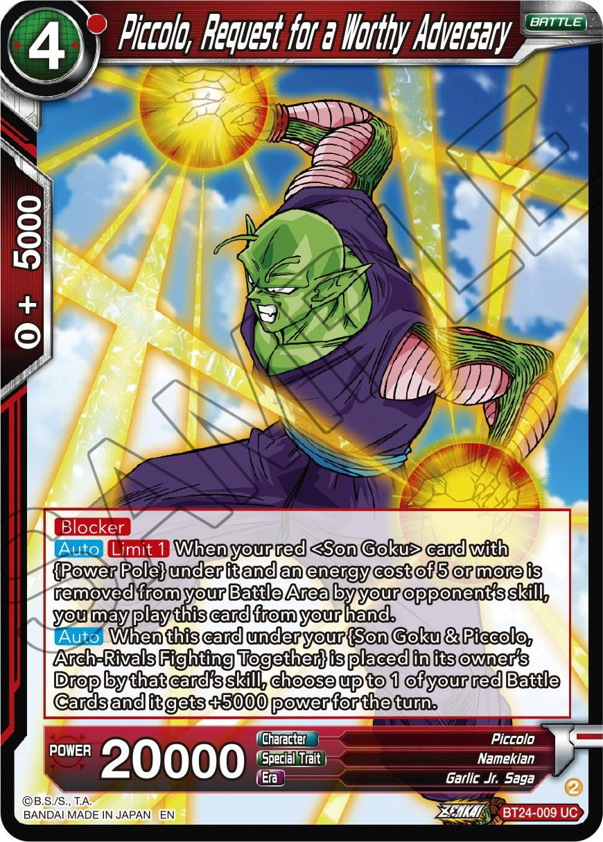 Piccolo, Request for a Worthy Adversary (BT24-009) [Beyond Generations] | Arkham Games and Comics