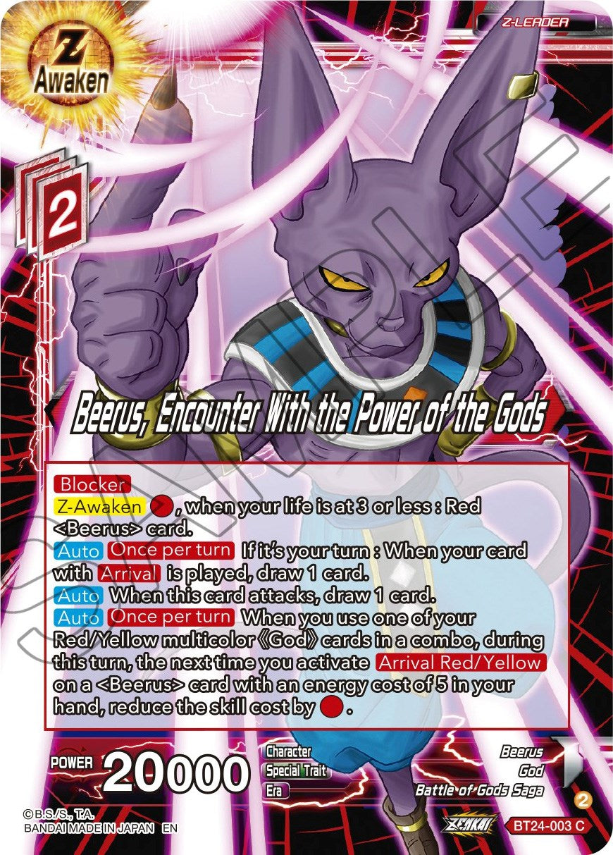 Beerus, Encounter With the Power of the Gods (BT24-003) [Beyond Generations] | Arkham Games and Comics