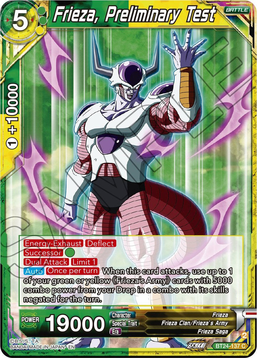 Frieza, Preliminary Test (BT24-137) [Beyond Generations] | Arkham Games and Comics