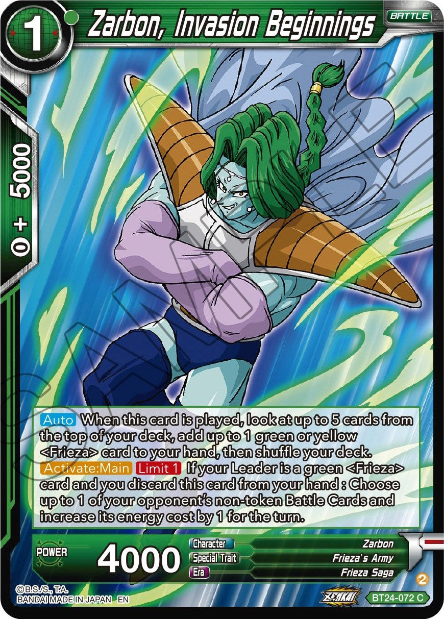 Zarbon, Invasion Beginnings (BT24-072) [Beyond Generations] | Arkham Games and Comics