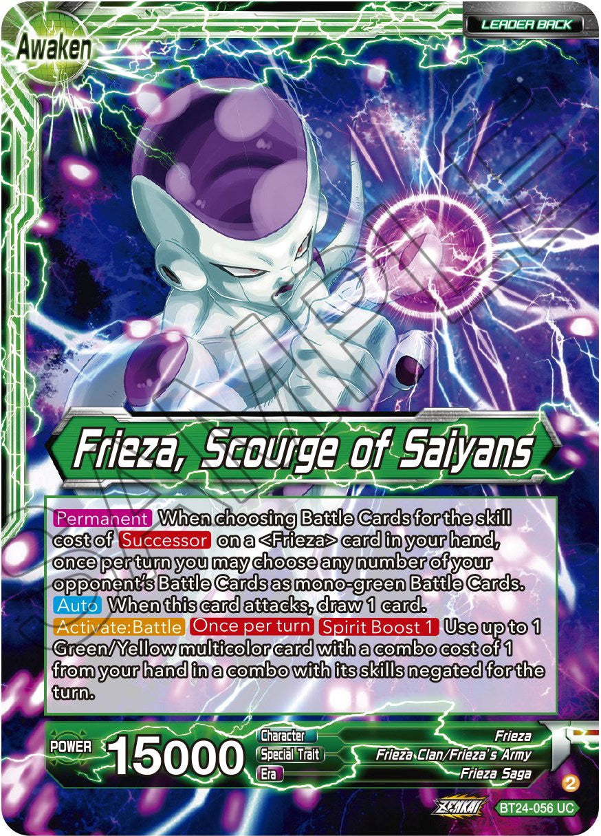 Frieza // Frieza, Scourge of Saiyans (BT24-056) [Beyond Generations] | Arkham Games and Comics