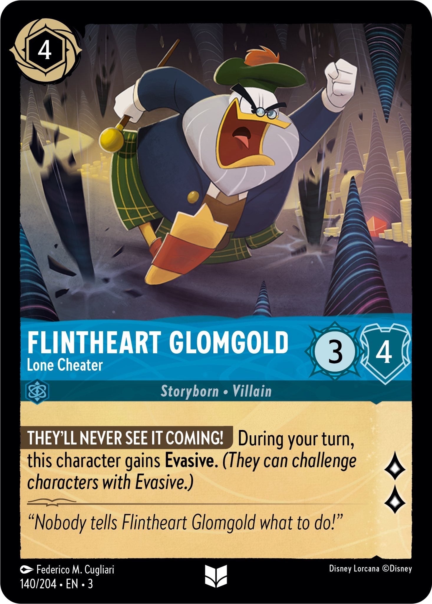 Flintheart Glomgold - Lone Cheater (140/204) [Into the Inklands] | Arkham Games and Comics