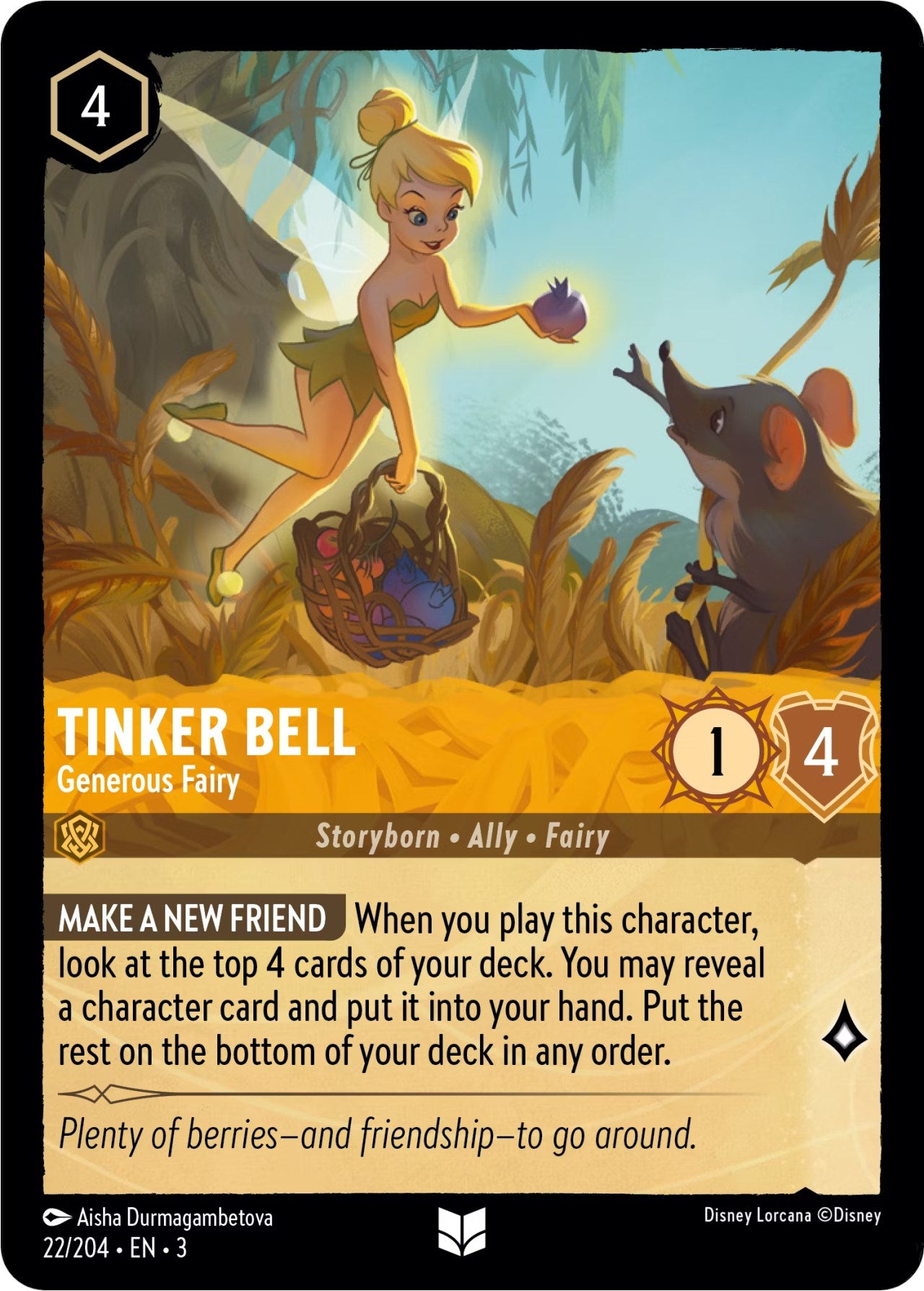 Tinker Bell - Generous Fairy (22/204) [Into the Inklands] | Arkham Games and Comics