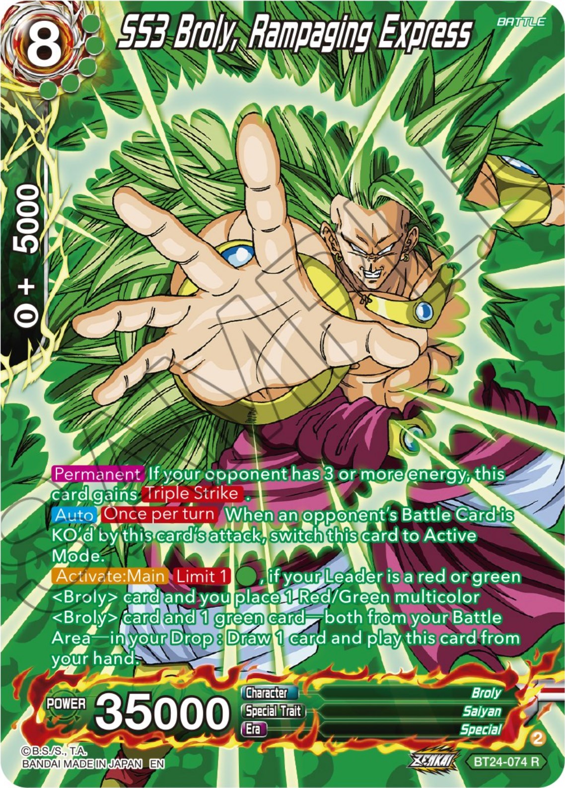 SS3 Broly, Rampaging Express (Collector Booster) (BT24-074) [Beyond Generations] | Arkham Games and Comics