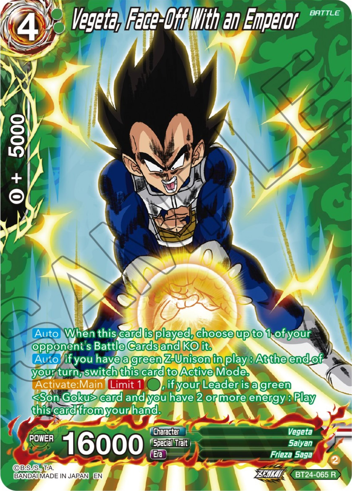 Vegeta, Face-Off With an Emperor (Collector Booster) (BT24-065) [Beyond Generations] | Arkham Games and Comics