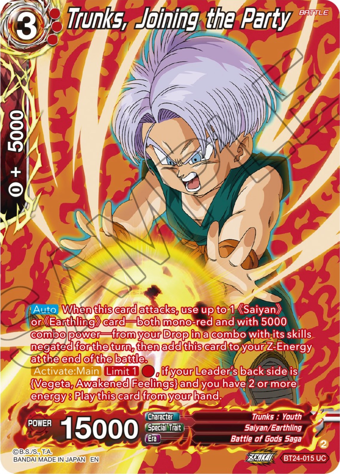 Trunks, Joining the Party (Collector Booster) (BT24-015) [Beyond Generations] | Arkham Games and Comics