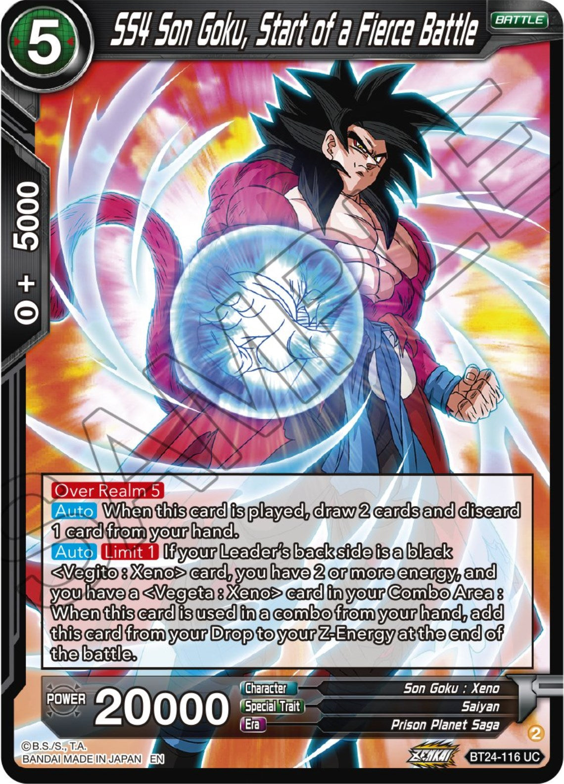 SS4 Son Goku, Starts of a Fierce Battle (BT24-116) [Beyond Generations] | Arkham Games and Comics