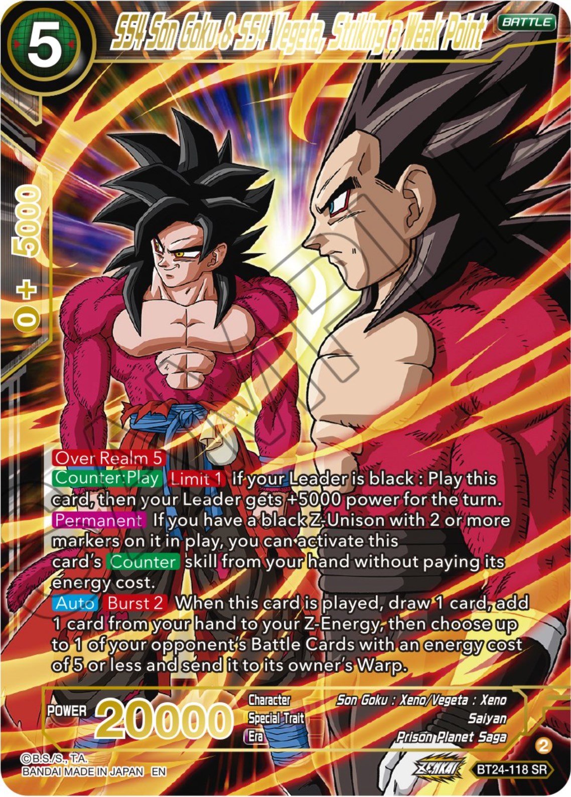 SS4 Son Goku & SS4 Vegeta, Striking a Weak Point (BT24-118) [Beyond Generations] | Arkham Games and Comics