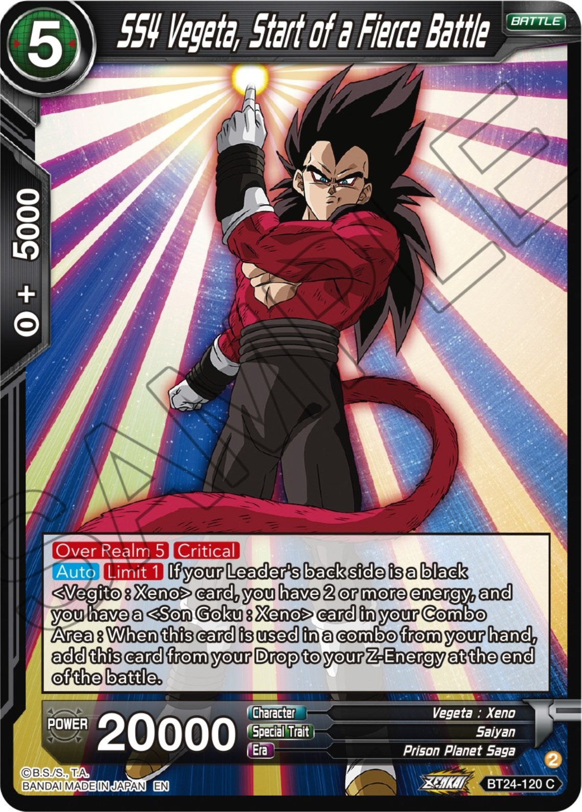 SS4 Vegeta, Start of a Fierce Battle (BT24-120) [Beyond Generations] | Arkham Games and Comics