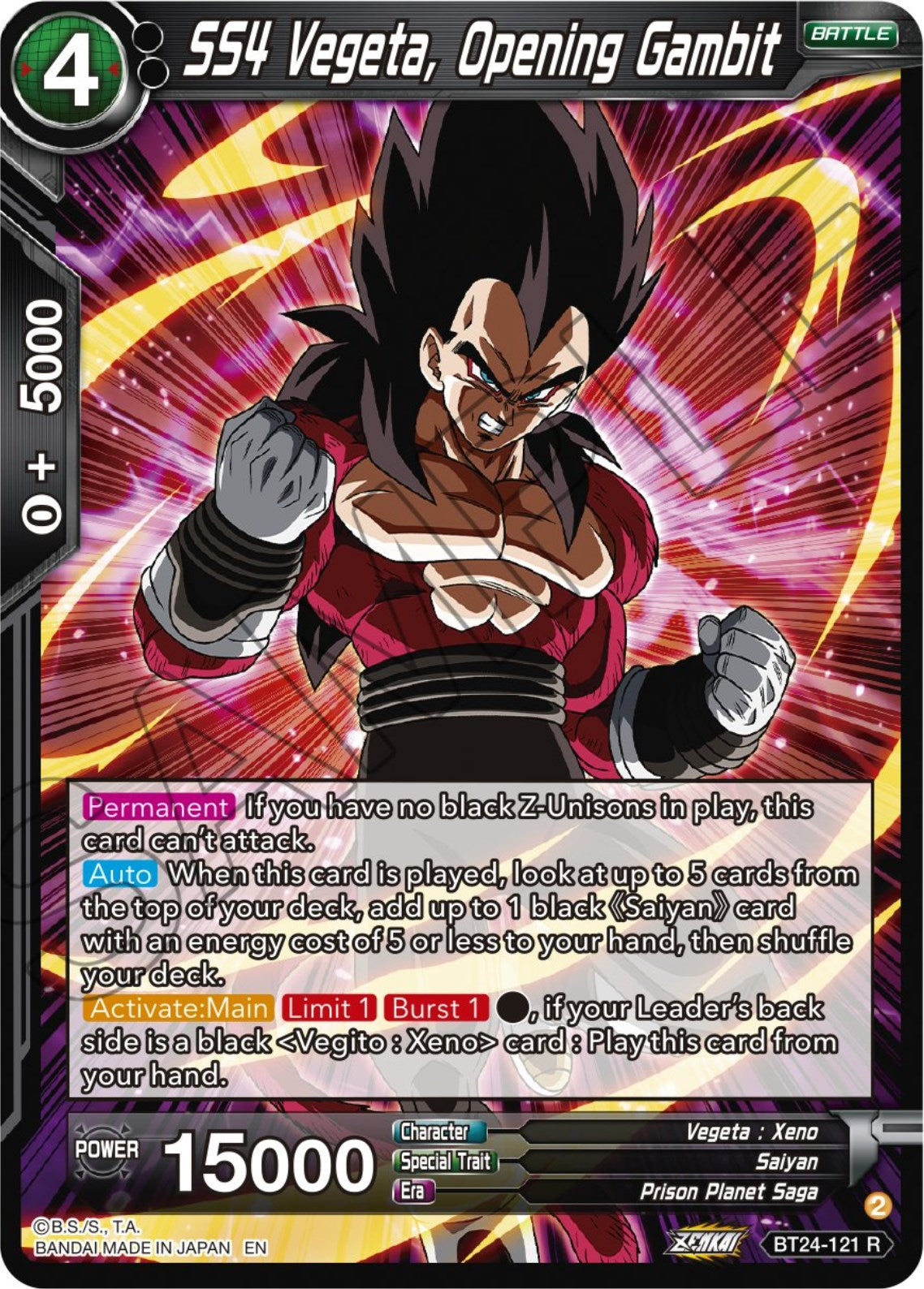 SS4 Vegeta, Opening Gambit (BT24-121) [Beyond Generations] | Arkham Games and Comics