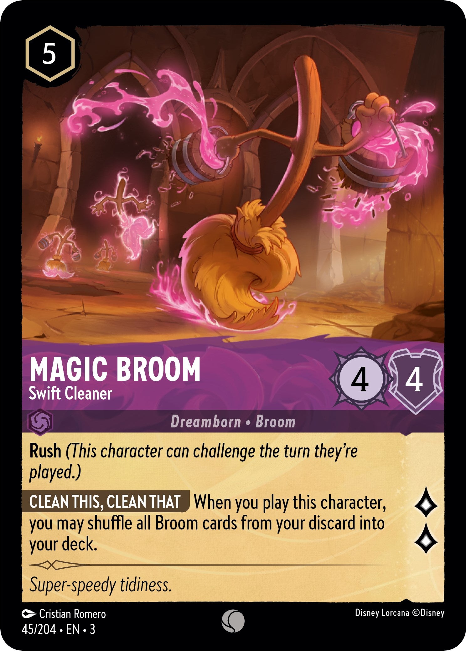 Magic Broom - Swift Cleaner (45//204) [Into the Inklands] | Arkham Games and Comics