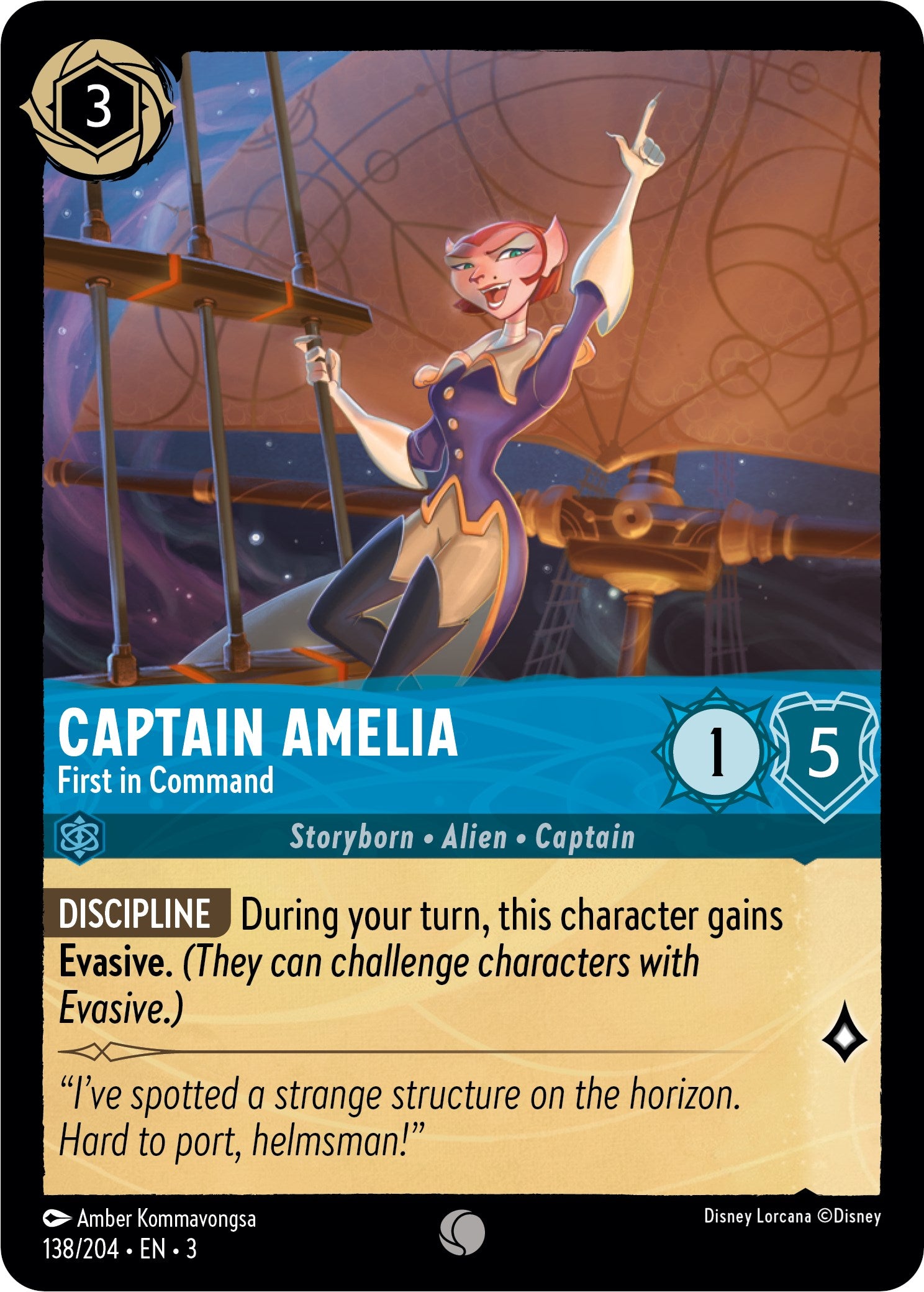Captain Amelia - First in Command (138//204) [Into the Inklands] | Arkham Games and Comics