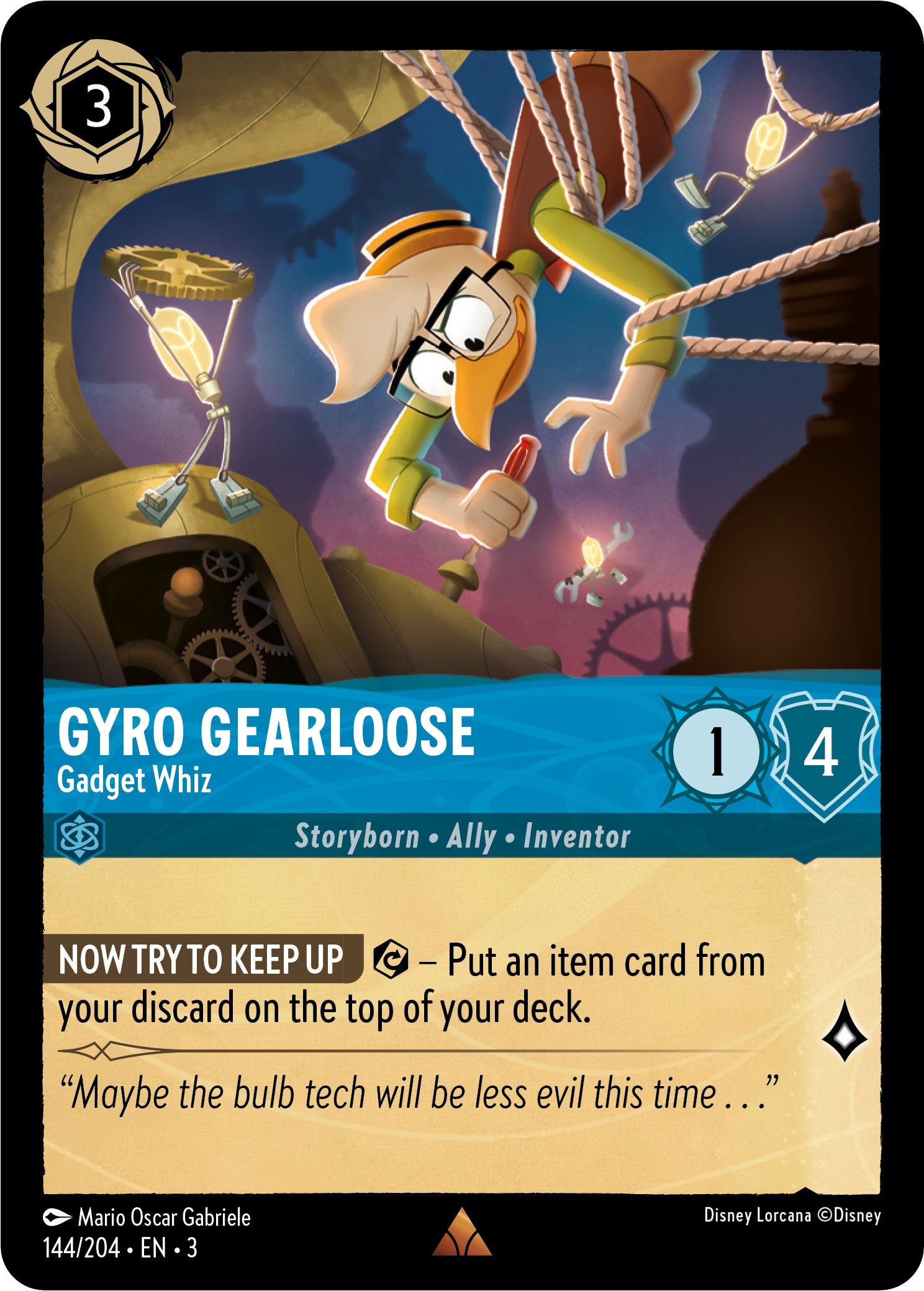 Gyro Gearloose - Gadget Whiz (144//204) [Into the Inklands] | Arkham Games and Comics