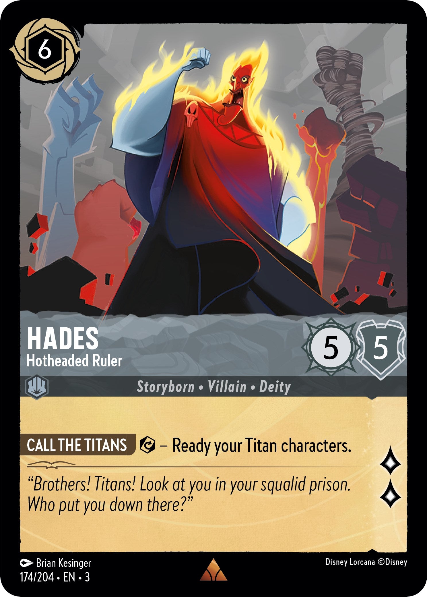 Hades - Hotheaded Ruler (174/204) [Into the Inklands] | Arkham Games and Comics