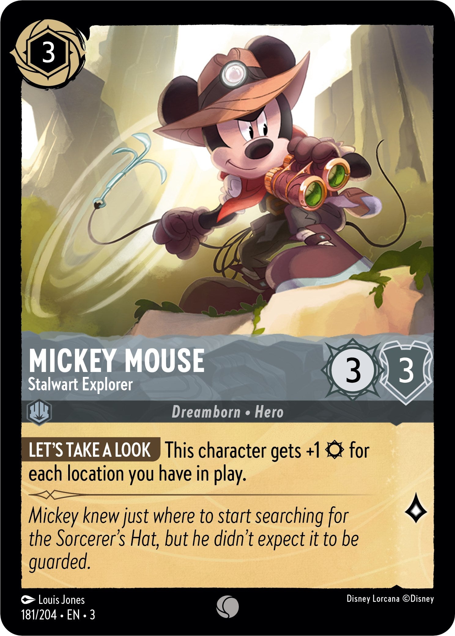 Mickey Mouse - Stalwart Explorer (181/204) [Into the Inklands] | Arkham Games and Comics