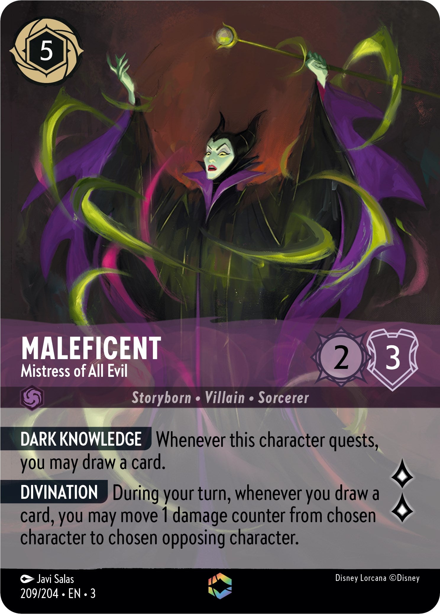 Maleficent - Mistress of All Evil (Alternate Art) (209/204) [Into the Inklands] | Arkham Games and Comics