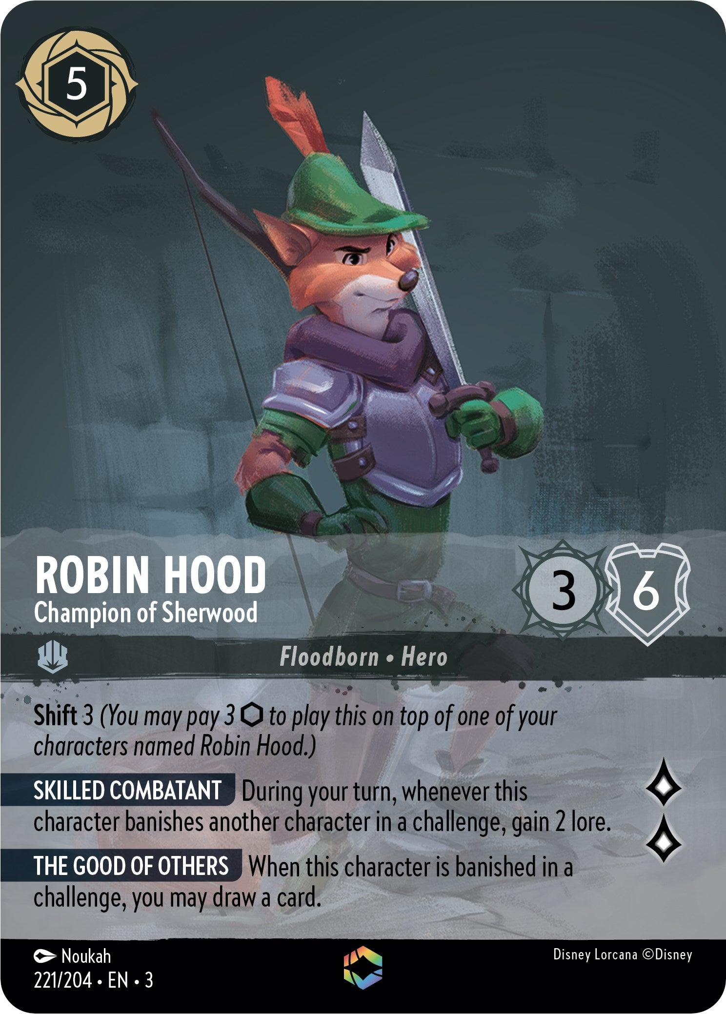 Robin Hood - Champion of Sherwood (Alternate Art) (221/204) [Into the Inklands] | Arkham Games and Comics