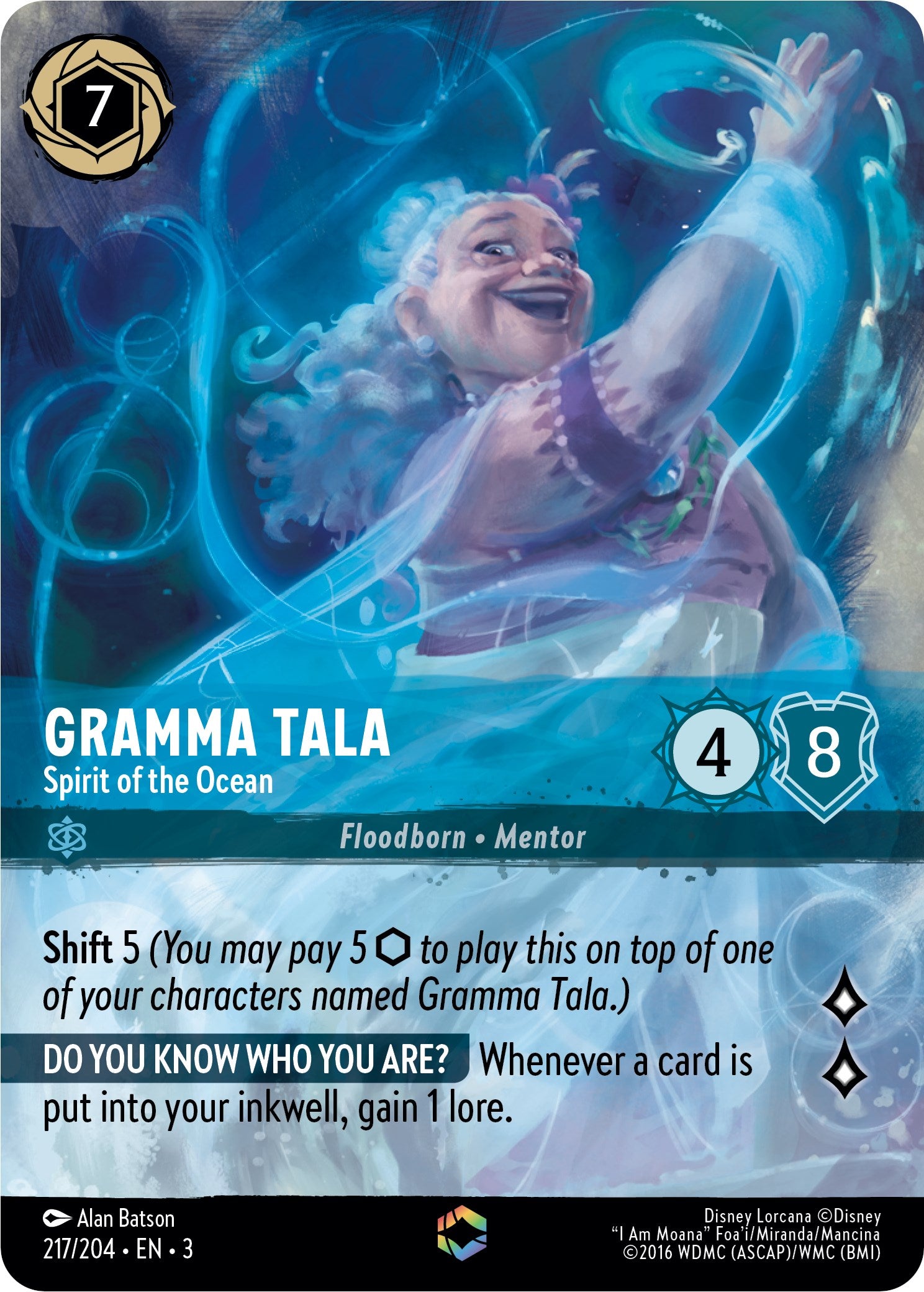 Gramma Tala - Spirit of the Ocean (Alternate Art) (217/204) [Into the Inklands] | Arkham Games and Comics