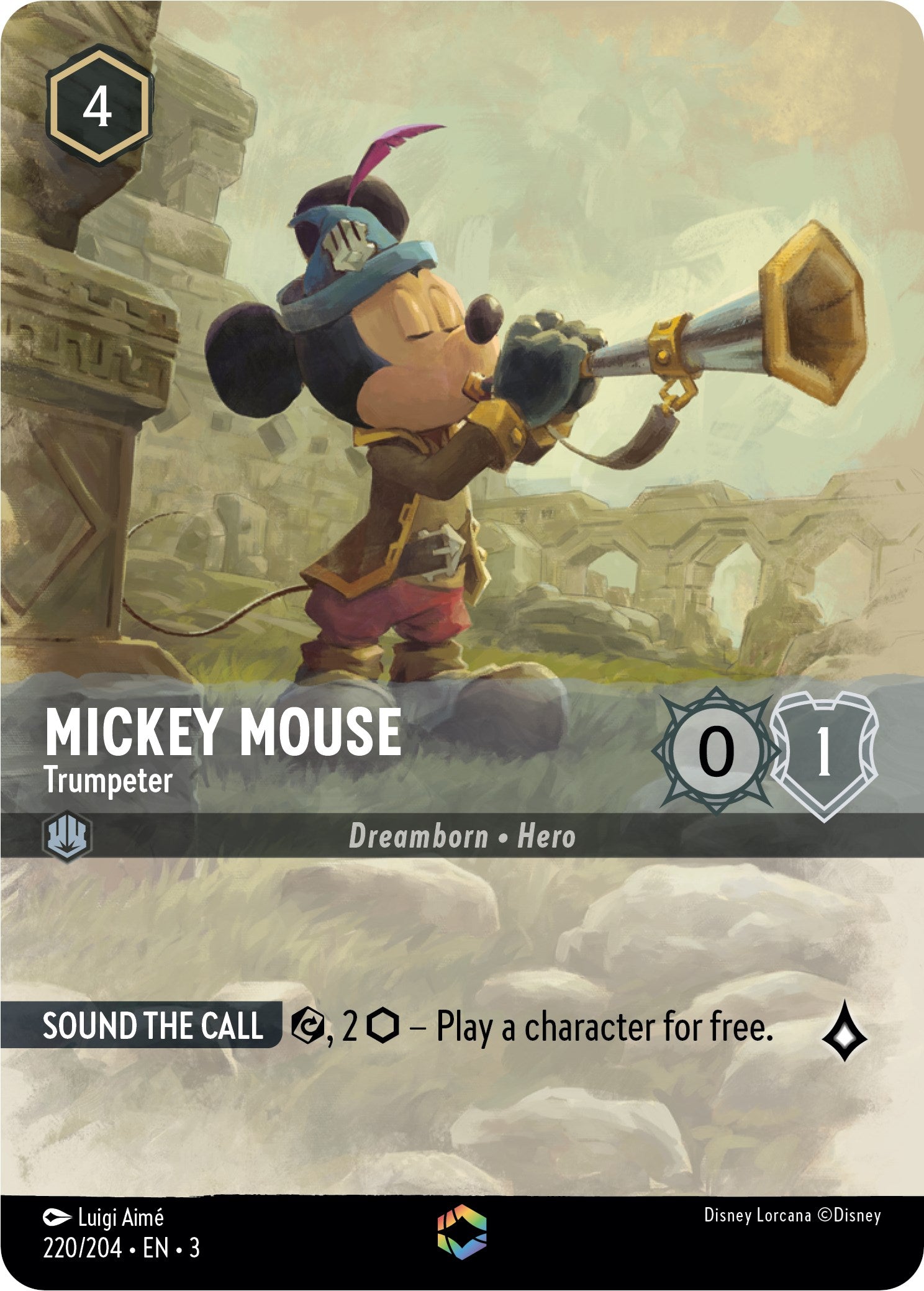 Mickey Mouse -Trumpeter (Alternate Art) (220/204) [Into the Inklands] | Arkham Games and Comics