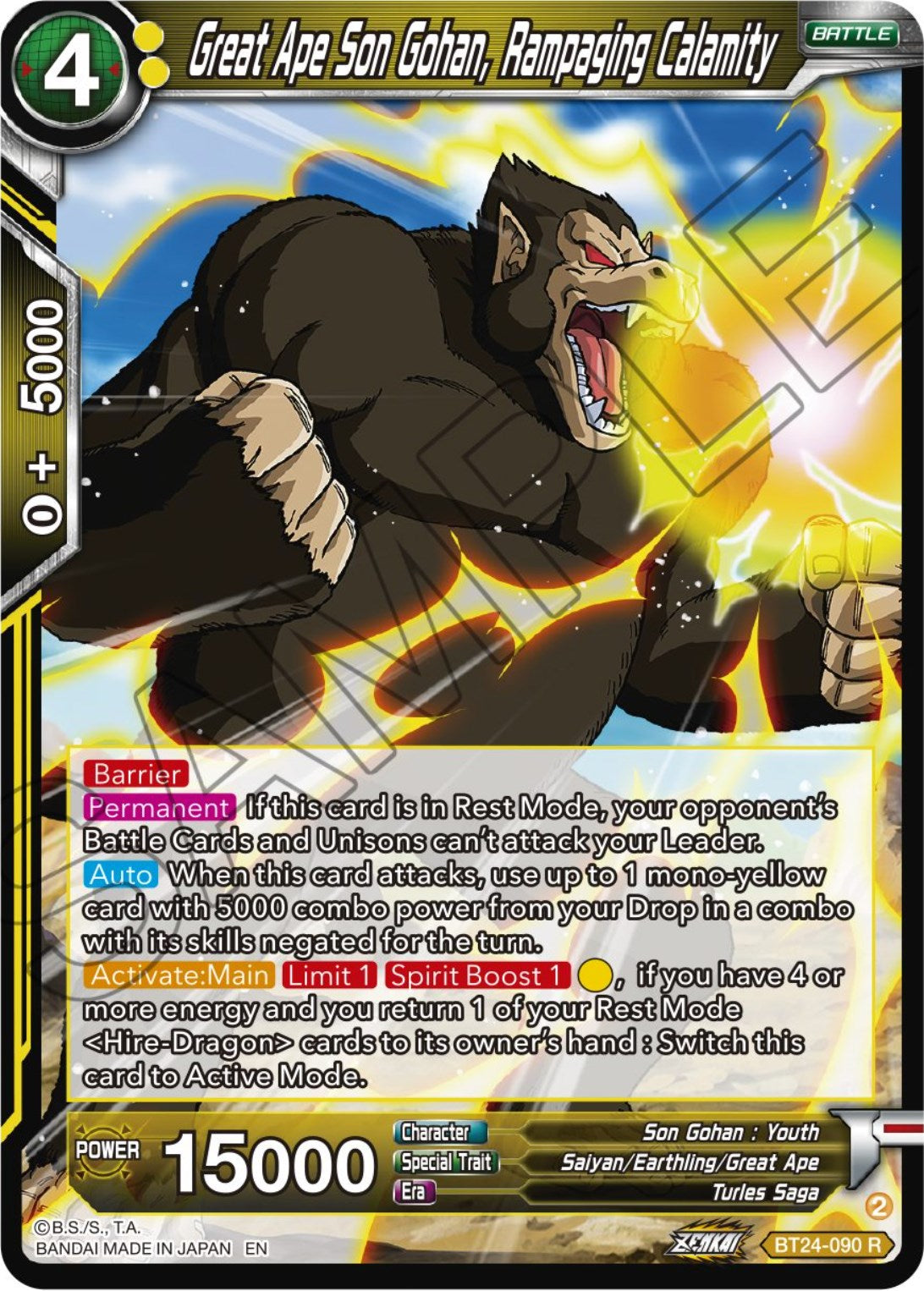 Great Ape Son Gohan, Rampaging Calamity (BT24-090) [Beyond Generations] | Arkham Games and Comics