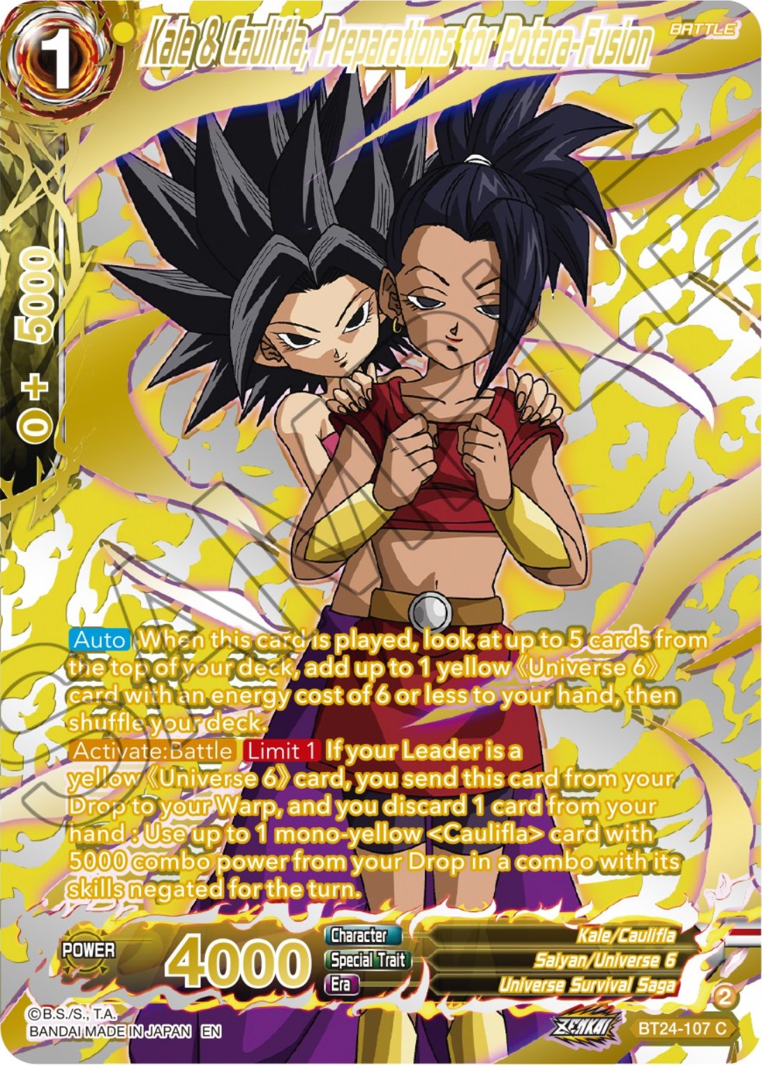 Kale & Caulifla, Preparations for Potara-Fusion (Collector Booster) (BT24-107) [Beyond Generations] | Arkham Games and Comics