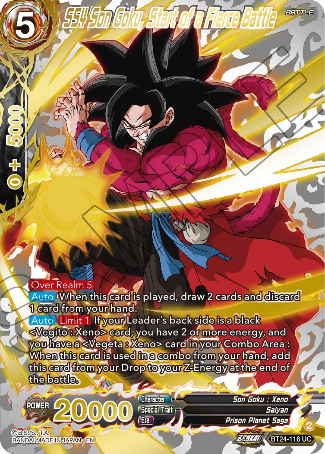 SS4 Son Goku, Start of a Fierce Battle (Collector Booster) (BT24-116) [Beyond Generations] | Arkham Games and Comics