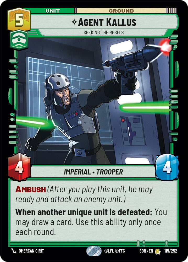 Agent Kallus - Seeking the Rebels (115/252) [Spark of Rebellion] | Arkham Games and Comics