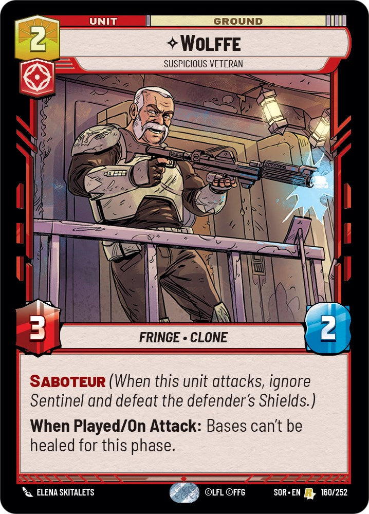 Wolffe - Suspicious Veteran (160/252) [Spark of Rebellion] | Arkham Games and Comics