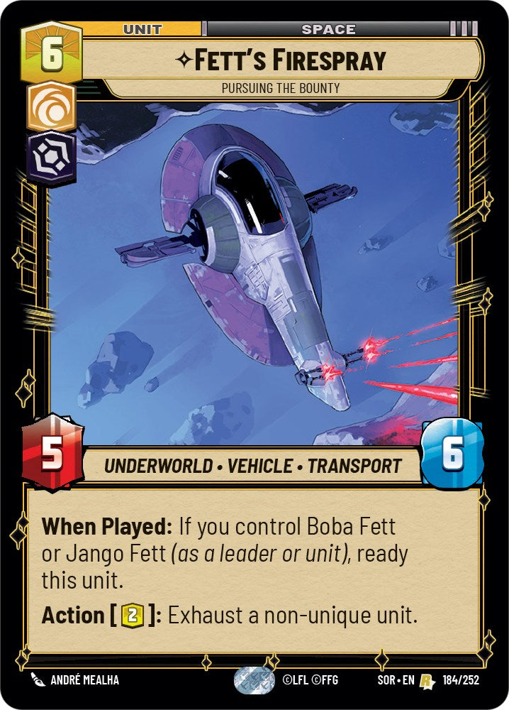 Fett's Firespray - Pursuing the Bounty (184/252) [Spark of Rebellion] | Arkham Games and Comics