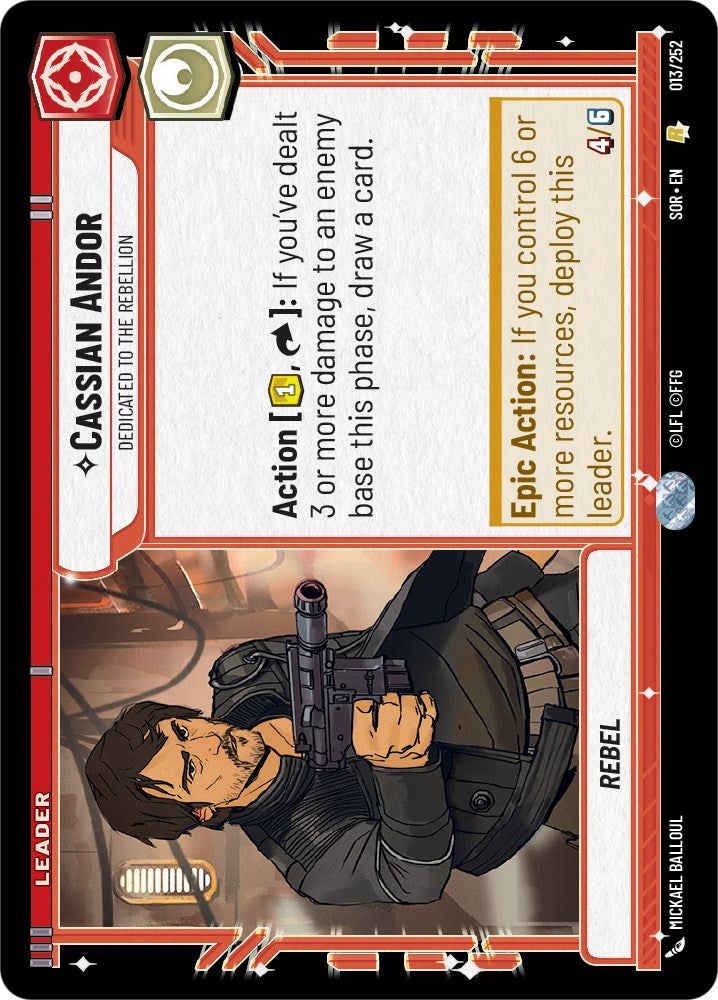 Cassian Andor - Dedicated to the Rebellion (013/252) [Spark of Rebellion] | Arkham Games and Comics