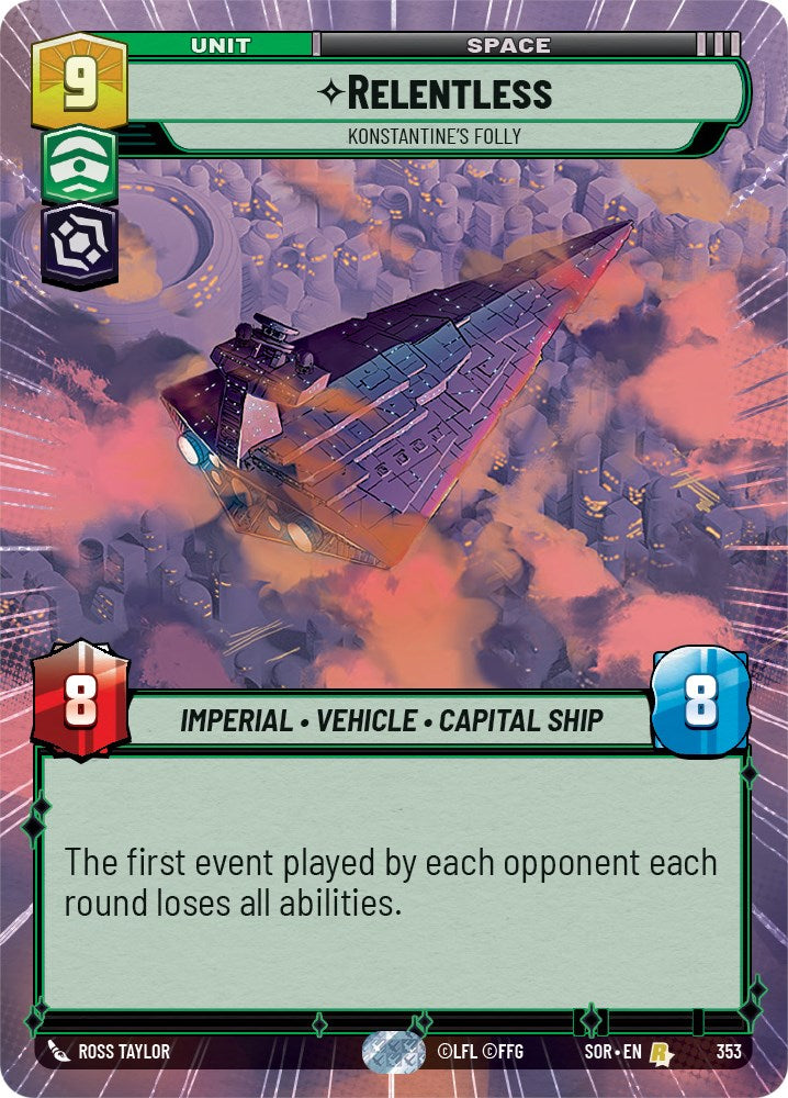 Relentless - Konstantine's Folly (Hyperspace) (353) [Spark of Rebellion] | Arkham Games and Comics