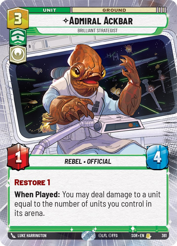 Admiral Ackbar - Brilliant Strategist (Hyperspace) (361) [Spark of Rebellion] | Arkham Games and Comics