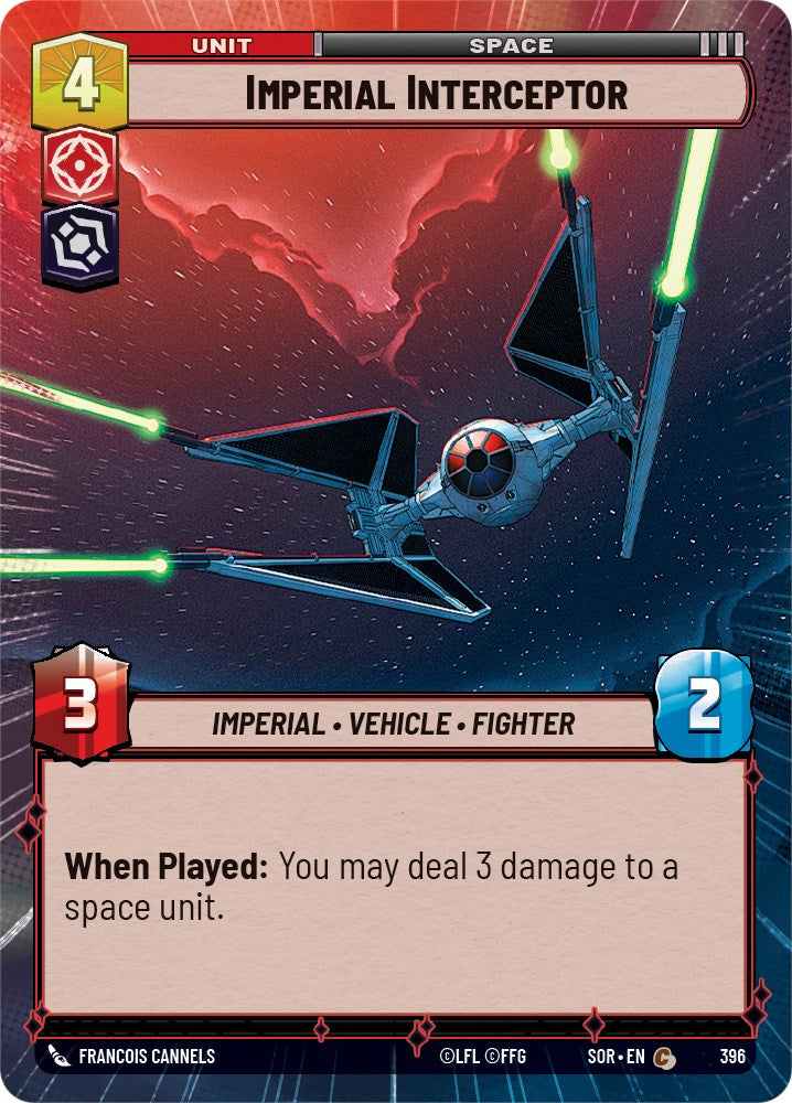 Imperial Interceptor (Hyperspace) (396) [Spark of Rebellion] | Arkham Games and Comics