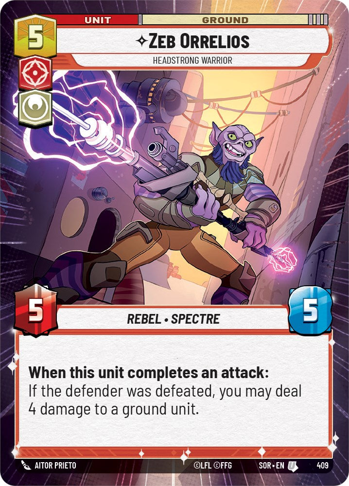 Zeb Orrelios - Headstrong Warrior (Hyperspace) (409) [Spark of Rebellion] | Arkham Games and Comics