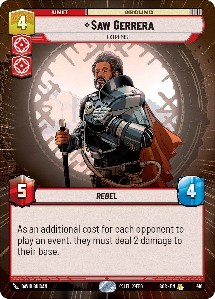 Saw Gerrera - Extremist (Hyperspace) (416) [Spark of Rebellion] | Arkham Games and Comics