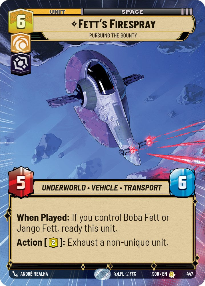 Fett's Firespray - Pursuing the Bounty (Hyperspace) (447) [Spark of Rebellion] | Arkham Games and Comics