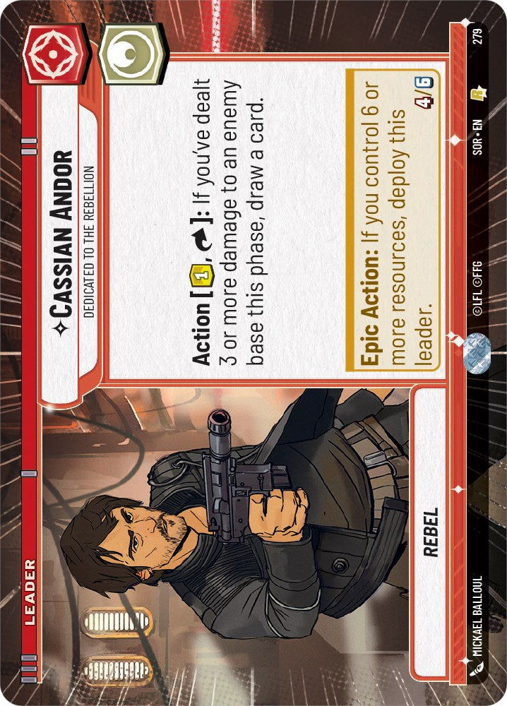 Cassian Andor - Dedicated to the Rebellion (Hyperspace) (279) [Spark of Rebellion] | Arkham Games and Comics