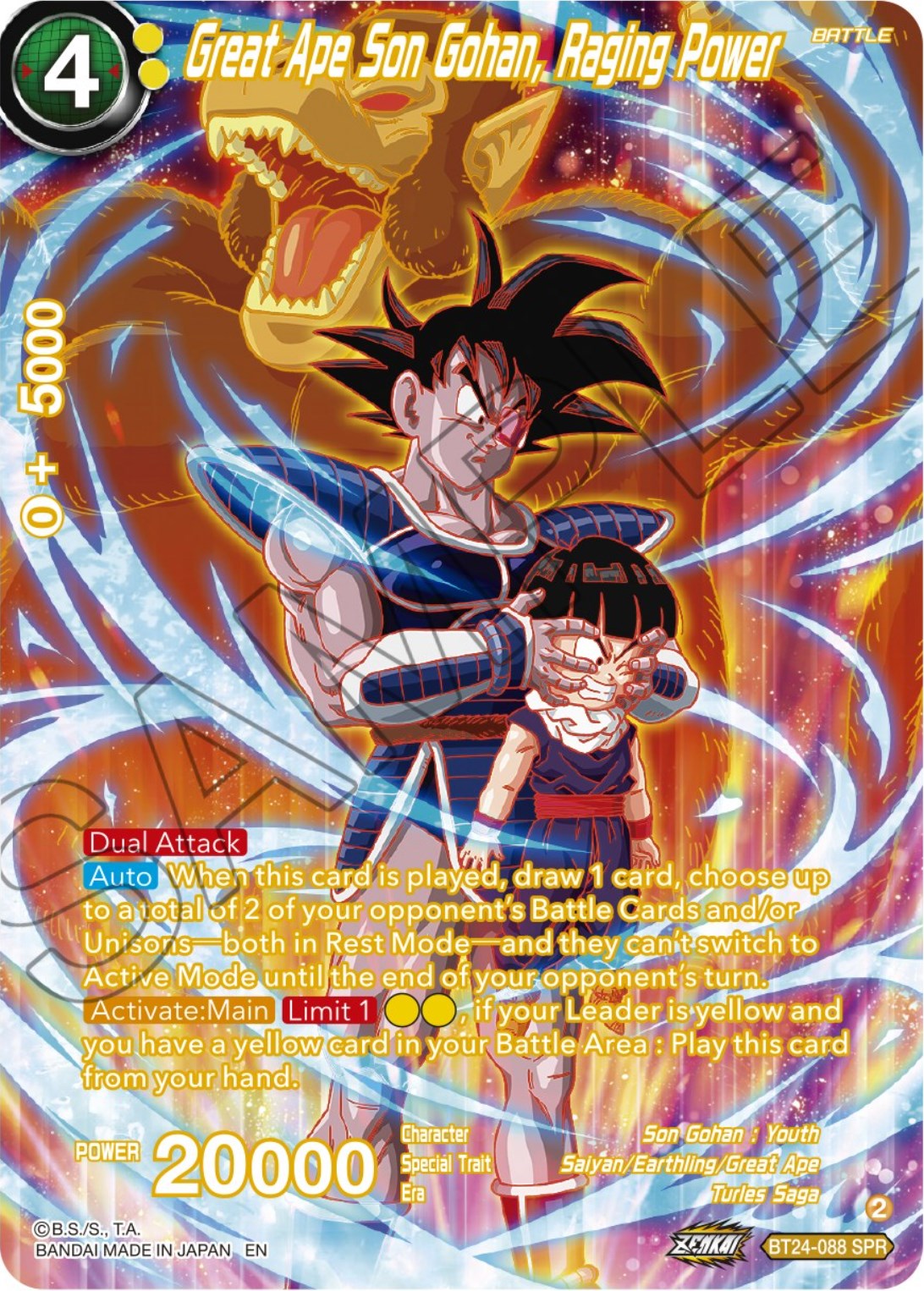 Great Ape Son Gohan, Raging Power (SPR) (BT24-088) [Beyond Generations] | Arkham Games and Comics