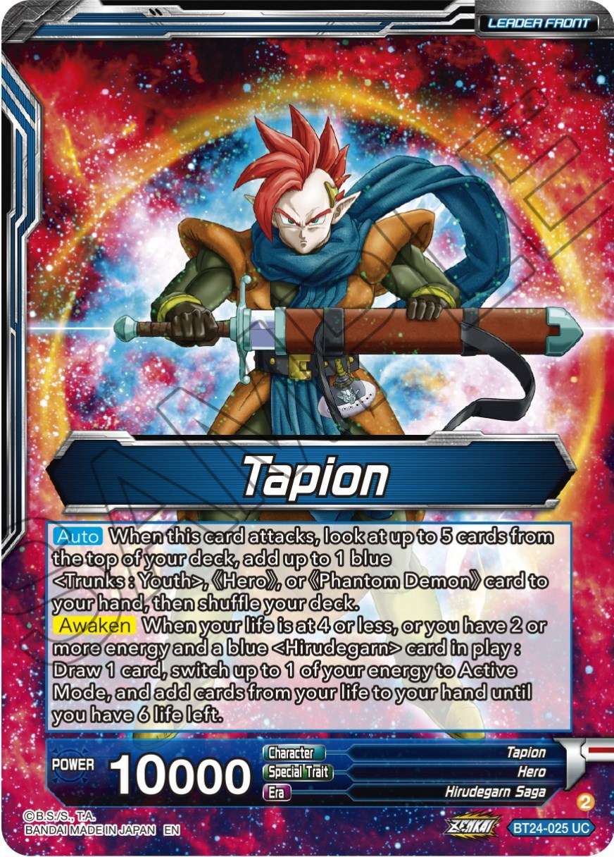 Tapion // Tapion, Hero Revived in the Present (SLR) (BT24-025) [Beyond Generations] | Arkham Games and Comics